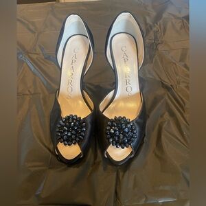 Caparros Black Satin Heels